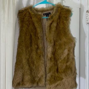 Furry vest coat